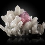 Fluorite on Quartz<br />Shijiangshan Mine, Shijiangshan village, Yinwu, Linxi, Ulanhad League, Inner Mongolia Autonomous Region, China<br />18,0	x	14,0	x	9,0	cm<br /> (Author: MIM Museum)