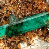 Beryl (variety emerald), Albite (variety cleavelandite), Dolomite, Pyrite<br />Chivor mining district, Municipio Chivor, Eastern Emerald Belt, Boyacá Department, Colombia<br />50x67x50mm, main xl=18mm<br /> (Author: Fiebre Verde)