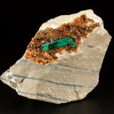 Beryl (variety emerald), Albite (variety cleavelandite), Dolomite, Pyrite<br />Chivor mining district, Municipio Chivor, Eastern Emerald Belt, Boyacá Department, Colombia<br />50x67x50mm, main xl=18mm<br /> (Author: Fiebre Verde)