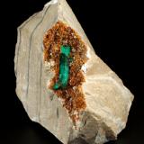 Beryl (variety emerald), Albite (variety cleavelandite), Dolomite, Pyrite<br />Chivor mining district, Municipio Chivor, Eastern Emerald Belt, Boyacá Department, Colombia<br />50x67x50mm, main xl=18mm<br /> (Author: Fiebre Verde)