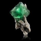 Fluorite on Quartz<br />Ninghua, Sanming Prefecture, Fujian Province, China<br />15,0	x	15,0	x	23,0	cm<br /> (Author: MIM Museum)