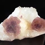 Fluorite on quartz<br />Xiefang Mine, Ruijin, Ganzhou Prefecture, Jiangxi Province, China<br />7.2 x 10.7 cm<br /> (Author: crosstimber)
