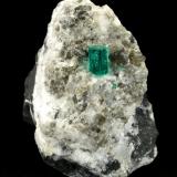 Beryl (variety emerald), Calcite, Dolomite<br />La Pita mining district, Cunas Mine, Municipio Maripí, Western Emerald Belt, Boyacá Department, Colombia<br />38x58x47mm, xl=9mm<br /> (Author: Fiebre Verde)