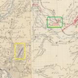 Minutas Cartográficas, término municipal de Teruel. Zona 1ª Hojas 1ª y 2ª. Año 1916. Instituto Geográfico y Estadístico.
Enmarcada en verde la zona donde se sitúa la "Masía de Nogués" (paraje subrayado en amarillo), el puente del ferrocarril y el Barranco; enmarcada en amarillo la zona del cementerio junto al cual se situaba, en tiempos, el "Camino del Calvario" (subrayado en azul). La escala de edición era 1:25.000, pero la de visualización que muestro está a E:1/16550

© Instituto Geográfico Nacional (Autor: Inma)