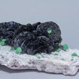 Volborthite and Malachite<br />Milpillas Mine, Cuitaca, Municipio Santa Cruz, Sonora, Mexico<br />5,5	x	3,0	x	2,5	cm<br /> (Author: MIM Museum)