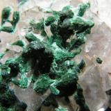 Malachite on CalciteTsumeb Mine, Tsumeb, Otjikoto Region, Namibia35x35x15mm (Author: Heimo Hellwig)