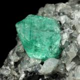 Beryl (variety emerald), Calcite, Dolomite<br />La Pita mining district, Municipio Maripí, Western Emerald Belt, Boyacá Department, Colombia<br />39x24x18mm, xl=9mm<br /> (Author: Fiebre Verde)