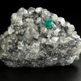 Beryl (variety emerald), Calcite, Dolomite<br />La Pita mining district, Municipio Maripí, Western Emerald Belt, Boyacá Department, Colombia<br />53x38x34mm, xl=5x4mm<br /> (Author: Fiebre Verde)