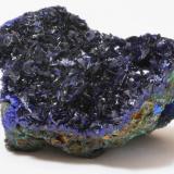 Azurite with Malachite<br />Liufengshan Mine, Guichi District, Chizhou Prefecture, Anhui Province, China<br />7.1 x 4.6 x 4.2 cm<br /> (Author: steven calamuci)