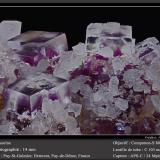 Fluorite<br />Puy-Saint-Gulmier, Saint-Ours, Riom, Puy-de-Dôme Department, Auvergne-Rhône-Alpes, France<br />fov 14 mm<br /> (Author: ploum)