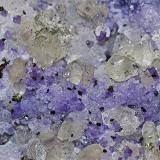 Quartz (variety smoky quartz), Fluorite, Calcite, Marcasite<br />Francon Quarry, Montréal, St. Michel District, Jacques Cartier County, Québec, Canada<br /><br /> (Author: am mizunaka)