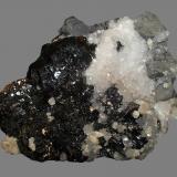 Galena, Sphalerite, Quartz, Calcite<br />W.L. Davis-Deardorff Mine, Ozark-Mahoning group, Cave-in-Rock Sub-District, Hardin County, Illinois, USA<br />7 cm x 9 cm x 11.5 cm<br /> (Author: Jamison Brizendine)