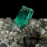 Beryl (variety emerald), Calcite, Dolomite, Pyrite<br />Coscuez mining district, Municipio San Pablo de Borbur, Western Emerald Belt, Boyacá Department, Colombia<br />70x50x55mm, aggregate=10mm<br /> (Author: Fiebre Verde)