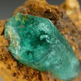 Beryl (variety emerald), Calcite<br />Gachalá mining district,  El Toro Mine, Municipio Gachalá, Eastern Emerald Belt, Cundinamarca Department, Colombia<br />38x44x30mm, xl=22x14mm<br /> (Author: Fiebre Verde)