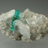 Beryl (variety emerald), Dolomite, Pyrite<br />Chivor mining district, Municipio Chivor, Eastern Emerald Belt, Boyacá Department, Colombia<br />36x21x19mm, xl=13mm<br /> (Author: Fiebre Verde)