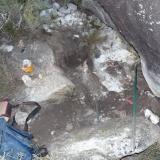 A close up of the hole.  Note the quartz reef to the right of the picture. (Author: Pierre Joubert)