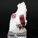 Elbaite and Albite (variety cleavelandite)<br />Pederneira claim, São José da Safira, Governador Valadares, Vale do Rio Doce, Minas Gerais, Brazil<br />45mm x 30mm x 20mm<br /> (Author: Philippe Durand)