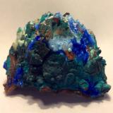 Cyanotrichite, Spangolite<br />Jean Baptiste Mine, Kamariza Mines, Agios Konstantinos, Lavrion Mining District, Attikí (Attica) Prefecture, Greece<br />4.5 cm<br /> (Author: JC)