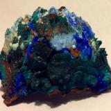 Cyanotrichite, Spangolite<br />Jean Baptiste Mine, Kamariza Mines, Agios Konstantinos, Lavrion Mining District, Attikí (Attica) Prefecture, Greece<br />4.5 cm<br /> (Author: JC)