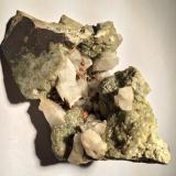 Copper, Silver, Prehnite, Calcite<br />Lake Superior copper district, Keweenaw County, Michigan, USA<br />100 mm x 80 mm x 60 mm<br /> (Author: Robert Seitz)