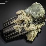 Beryl (variety aquamarine) and Schorl<br />Shigar Valley, Shigar District, Gilgit-Baltistan (Northern Areas), Pakistan<br />96 x 55 mm<br /> (Author: Manuel Mesa)