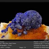 Azurite<br />Mas Dieu, Mercoirol, Alès, Gard, Occitanie, France<br />fov 12 mm<br /> (Author: ploum)