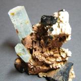 Beryl (var. Aquamarine) and Schorl<br />Erongo Mountain, Usakos, Erongo Region, Namibia<br />70mmx60mmx50mm<br /> (Author: Heimo Hellwig)