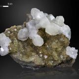 Calcite and Fluorite<br />Moscona Mine, El Llano, Solís, Corvera de Asturias, Comarca Avilés, Principality of Asturias (Asturias), Spain<br />153 x 122 mm<br /> (Author: Manuel Mesa)