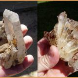 Quartz<br />Ceres, Warmbokkeveld Valley, Ceres, Valle Warmbokkeveld, Witzenberg, Cape Winelands, Western Cape Province, South Africa<br />Hand for size.<br /> (Author: Pierre Joubert)