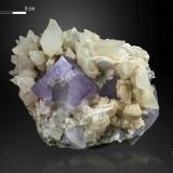 Fluorite and CalciteSan Lino Quarry, Aurora vein, Caravia mining area, Cerracín, Prado, Caravia, Comarca Oriente, Principality of Asturias (Asturias), Spain110 x 102 mm (Author: Manuel Mesa)