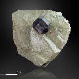 Fluorite on Calcite<br />Josefa-Veneros vein, 75 level, La Collada mining area, Coroña de Arriba-La Collada, Siero, Comarca Oviedo, Principality of Asturias (Asturias), Spain<br />49 X 34 mm<br /> (Author: Manuel Mesa)