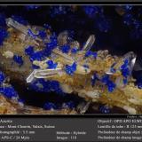 Azurite<br />Mont Chemin, Martigny, Wallis (Valais), Switzerland<br />fov 3.2 mm<br /> (Author: ploum)