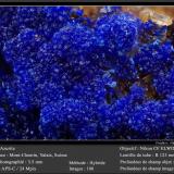 Azurite<br />Mont Chemin, Martigny, Wallis (Valais), Switzerland<br />fov 3.2 mm<br /> (Author: ploum)