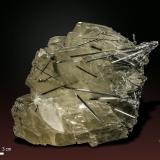 Calcite and Stibnite<br />Xikuangshan Sb deposit, Lengshuijiang, Loudi Prefecture, Hunan Province, China<br />110 X 110 mm<br /> (Author: Manuel Mesa)