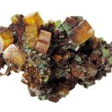 Wulfenite, Mimetite<br />Ojuela Mine, Mapimí, Municipio Mapimí, Durango, Mexico<br />Specimen size 4 cm, largest wulfenite 6 mm<br /> (Author: Tobi)