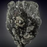 Berthierite and Calcite<br />Herja Mine, Chiuzbaia, Baia Sprie, Maramures, Romania<br />58 x 44 mm<br /> (Author: Manuel Mesa)