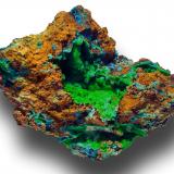 Tangeite, Chrysocolla<br />Copiapó Province, Atacama Region, Chile<br />8.7 cm<br /> (Author: Nunzio)