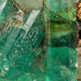 Beryl (variety emerald), Calcite<br />Chivor mining district, Municipio Chivor, Eastern Emerald Belt, Boyacá Department, Colombia<br />90x73x63mm, main xl=33mm<br /> (Author: Fiebre Verde)