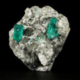 Beryl (variety emerald), Albite (variety cleavelandite), Dolomite, Pyrite<br />Chivor mining district, El Oriente Mine, Municipio Chivor, Eastern Emerald Belt, Boyacá Department, Colombia<br />52x54x30mm, xls=18 & 16mm<br /> (Author: Fiebre Verde)