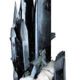 Aegirine, Orthoclase, Zircon<br />Mount Malosa, Zomba District, Malawi<br />108mm x 51mm. Main aegirine crystal: 12mm wide, 92mm tall.<br /> (Author: Carles Millan)