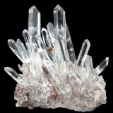 Quartz, Siderite<br />À Giraud Mine, La Gardette mining area, Villard-Nôtre-Dame, Le Bourg d'Oisans, Grenoble, Isère, Auvergne-Rhône-Alpes, France<br />65mm x 63mm x 37mm. Main crystal: 49mm tall, 9mm wide<br /> (Author: Carles Millan)