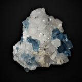 Fluorite and Quartz<br />Le Burc Mine, Alban-Le Fraysse area, Tarn, Occitanie, France<br />60mm x 55mm x 50mm<br /> (Author: Philippe Durand)