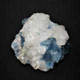 Fluorite and Quartz<br />Le Burc Mine, Alban-Le Fraysse area, Tarn, Occitanie, France<br />60mm x 55mm x 50mm<br /> (Author: Philippe Durand)