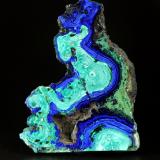 Azurite, Malachite<br />Salairsky Mine, Kamenushinskoe deposit, Guryevsky area, Kemerovo Oblast, Russia<br />52x74x15mm<br /> (Author: Fiebre Verde)