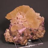 Fluorite, Barite<br />Minerva I Mine, Ozark-Mahoning group, Cave-in-Rock Sub-District, Hardin County, Illinois, USA<br />132 mm x 125 mm x 98 mm<br /> (Author: Don Lum)