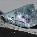 Fluorite on Ferberite<br />Yaogangxian Mine, Yizhang, Chenzhou Prefecture, Hunan Province, China<br />Fluorite crystal: 15 mm on edge<br /> (Author: Manuel Mesa)
