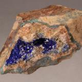 Linarite<br />Bingham, Hansonburg District, Socorro County, New Mexico, USA<br />80mm x 64mm x 39mm<br /> (Author: Don Lum)