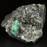 Beryl (variety emerald), Calcite, PyriteCoscuez (distrito minero), Municipio San Pablo de Borbur, Cinturón Esmeraldífero Occidental, Departamento Boyacá, Colombia100x63x107mm, aggregate=30x11mm (Author: Fiebre Verde)