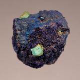 Malachite after Cuprite, Azurite<br />Chessy-les-Mines, Les Bois d'Oingt, Villefranche-sur-Saône, Rhône, Auvergne-Rhône-Alpes, France<br />3.7 x 3.0 x 2.9 cm<br /> (Author: Don Lum)