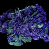 Azurite with Malachite<br />Nchanga Mine, Chingola, Chingola District, Copperbelt Province, Zambia<br />115 x 91 x 46 mm<br /> (Author: GneissWare)